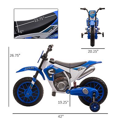 12v Ride On Dirt Bike Electric Off Road Motorcycle Toy With Training Wheels