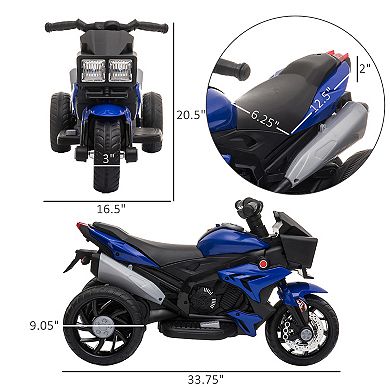 Kids Motorcycle, Battery-operated Ride-on Toy For Toddlers W/ Horn Music White