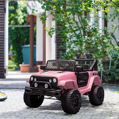 12v Battery Powered Kids Ride On Car Off Road Truck Toy W/ Parent Remote, Pink