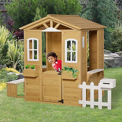 Kids backyard playhouse on sale