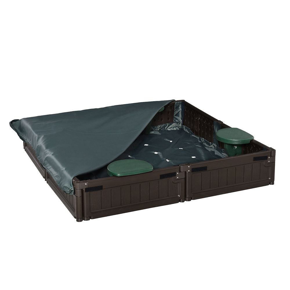 Outsunny Shape-Shifting Reconfigurable Outdoor Kids Sandbox with