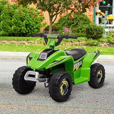 Aosom 6V Kids Ride on ATV 4 Wheeler Electric Quad Toy Battery Powered Vehicle with Forward/ Reverse Switch for 3 5 Years Old Toddlers Pink