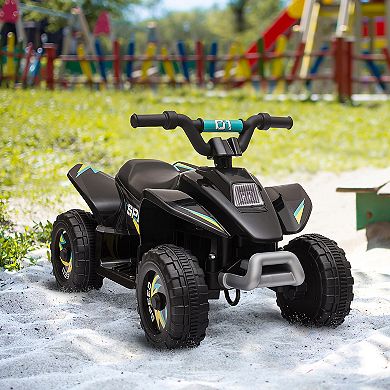 Aosom 6V Kids Ride on ATV 4 Wheeler Electric Quad Toy Battery Powered Vehicle with Forward/ Reverse Switch for 3 5 Years Old Toddlers Black