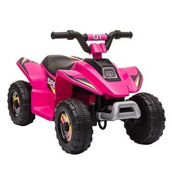 Aosom 6V Kids Ride on ATV 4 Wheeler Electric Quad Toy Battery Powered Vehicle with Forward/ Reverse Switch for 3 5 Years Old Toddlers Black