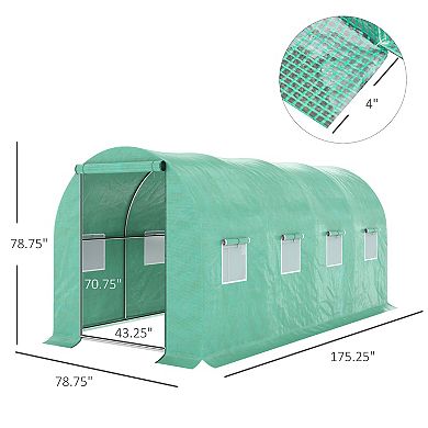 Outsunny Large 10ft x 10ft house, Hoop Hot House, Zipper Door