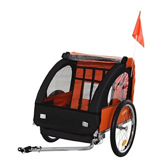 Rolling Children Passenger Trailer W/ 5-point Harnesses & Comfort Seating Orange