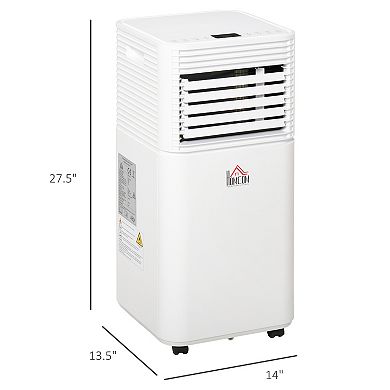HOMCOM 7000 BTU Portable Mobile Air Conditioner for Cooling Dehumidifying and Ventilating with Remote Control White