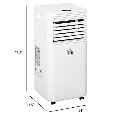 HOMCOM 10000 BTU Portable Mobile Air Conditioner for Cooling Dehumidifying and Ventilating with Remote Control White