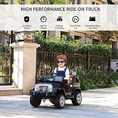 12v Kids Ride On Car Off-road Battery-powered Jeep Truck With Remote, Mp3, Light