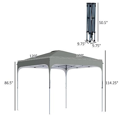 Pop Up Gazebo Foldable Canopy Tent With Wheeled Carry Bag & 4 Leg Weight Bags