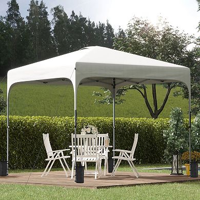 Pop Up Gazebo Foldable Canopy Tent With Wheeled Carry Bag & 4 Leg Weight Bags