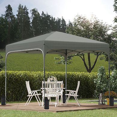 Pop Up Gazebo Foldable Canopy Tent With Wheeled Carry Bag & 4 Leg Weight Bags