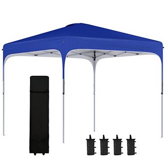 Pop Up Gazebo Foldable Canopy Tent With Wheeled Carry Bag & 4 Leg Weight Bags