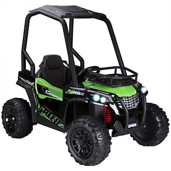 Aosom 12V Dual Motor Kids Electric Ride on UTV Toy with MP3/USB Music Connection Suspension and Remote Control Camo