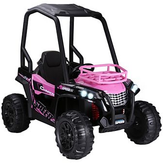 Aosom 12V Dual Motor Kids Electric Ride on UTV Toy with MP3/USB Music Connection Suspension and Remote Control Camo