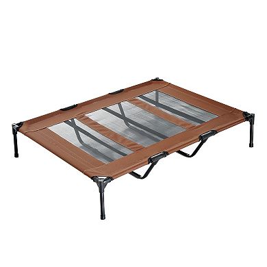 Pawhut 48" X 36" Elevated Breathable Dog Bed W/ Carry Bag Dark Blue