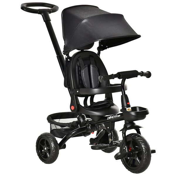 Qaba Baby Tricycle 4 In 1 Stroller w/ Reversible Angle Adjustable