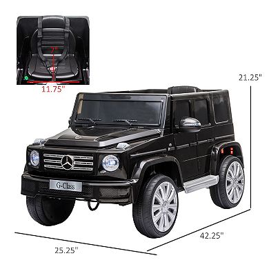 Aosom 12V Mercedes Benz G500 Battery Kids Ride On Car with Remote Control Bright Headlights and Working Suspension
