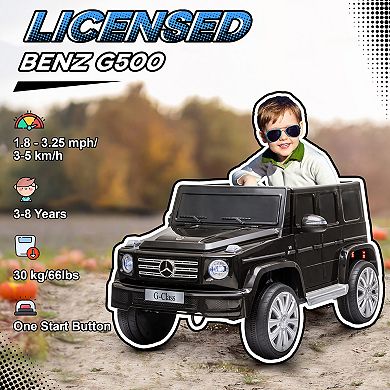 Aosom 12V Benz G500 Licensed Kids Electric Car with Remote Control,