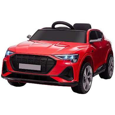 Aosom 12V Kids Electric Ride On Audie Sports Car Battery Powered Toy w/ Parent Remote Control Safety Belt LED Lights Music and Horn for 3 5 Years Old Red