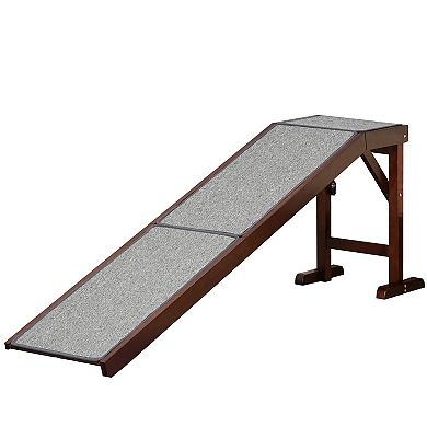 Pet Bed Ramp W/ Non-slip Carpet & Top Platform Older Dogs, 77lb. Weight Limit