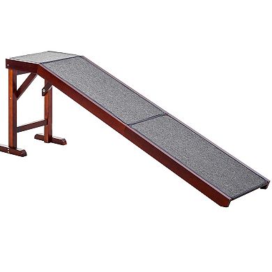 Pet Bed Ramp W/ Non-slip Carpet & Top Platform Older Dogs, 77lb. Weight Limit