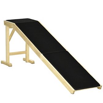 Pet Bed Ramp W/ Non-slip Carpet & Top Platform Older Dogs, 77lb. Weight Limit