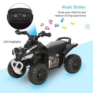 Kids Toy 4 Wheel Quad Foot-to-floor Sliding Walking Car No Power 18-36m, Black