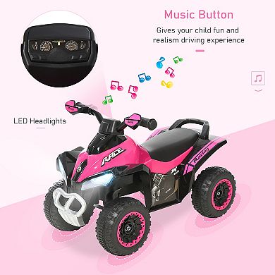 Kids Toy 4 Wheel Quad Foot-to-floor Sliding Walking Car No Power 18-36m, Pink