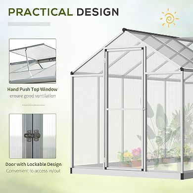 4' L X 6' W Stable Outdoor Walk-in Cold Frame Garden Greenhouse