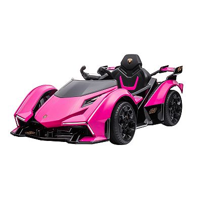 Aosom Kids Ride On Sports Car 12V Battery Powered Electric Toy w/ Parent Remote Control Bluetooth Horn Music and LED Headlights Taillights for 3 6 Years Old Black