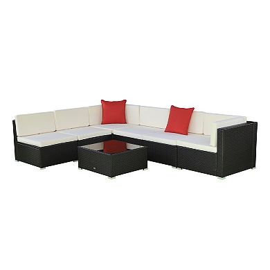 Shintenchi 5 Pieces Outdoor Patio Furniture Sets, Patio Sectional Sofa Couch, Furniture Modular Patio Conversation Sets Patio Sofa With Coffee Table