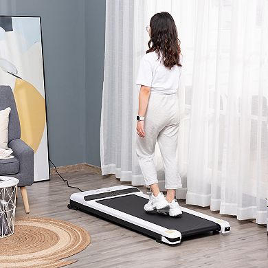 Home Gym Treadmill, Walking Jogging Exercise Machine W/ Led Monitor, White
