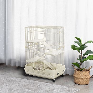 4-level Hamster Or Small Animal Hutch/cage, White, 43.25" H