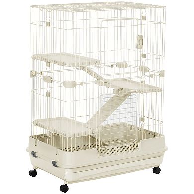 4-level Hamster Or Small Animal Hutch/cage, White, 43.25" H