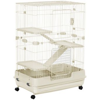 4-level Hamster Or Small Animal Hutch/cage, White, 43.25" H