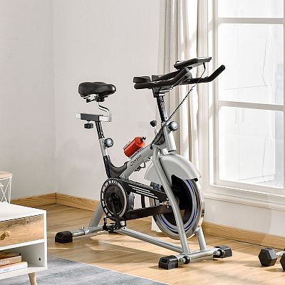 Soozier Exercise Bike with 33lbs Flywheel Indoor Cycling Bike Stationary with Magnetic Resistance Quiet Belt Drive