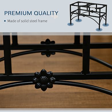 PawHut 23inch Elevated Metal Dog Bowls, Bowls Stay Put in Frame