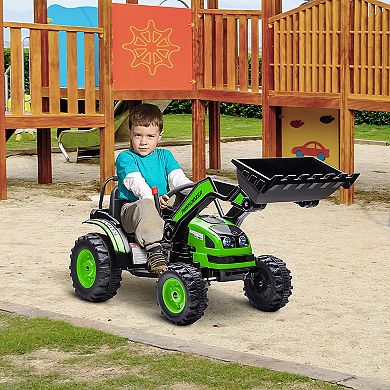 Aosom 6v Kids Electric Construction Vehicle With Adjustable Bucket