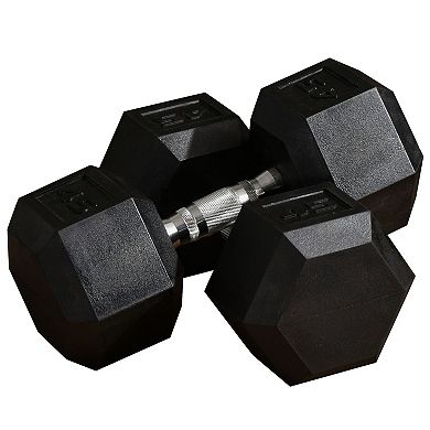 45lbs/single Set Of 2 Rubber Dumbbell Weight For Home Cardio Exercise
