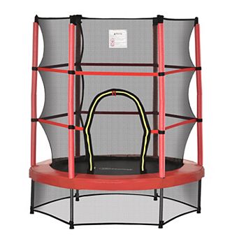 Outsunny Φ5FT Kids Trampoline with Enclosure Net