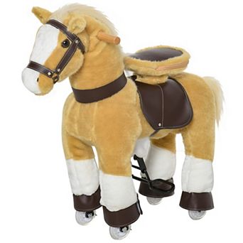 Qaba Kids Ride-on Walking Horse with Easy Rolling Wheels, Light