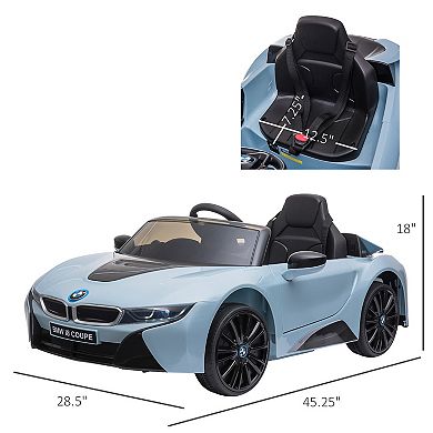 Aosom Licensed BMW I8 Coupe Electric Kids Ride On Car 6V Battery Powered Toy with Remote Control Music Horn Lights MP3 Suspension Wheels for 37 96months old Blue