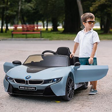 Aosom Licensed BMW I8 Coupe Electric Kids Ride On Car 6V Battery Powered Toy with Remote Control Music Horn Lights MP3 Suspension Wheels for 37 96months old Blue