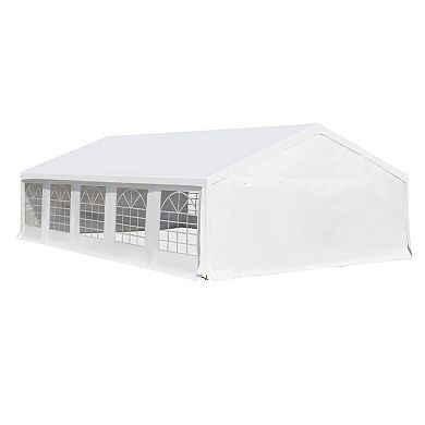 Outsunny 20' X 33' Heavy-duty Large Wedding Tent With Sidewalls, Gray