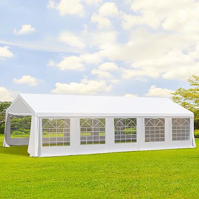 Outsunny 20' X 33' Heavy-duty Large Wedding Tent With Sidewalls, Gray