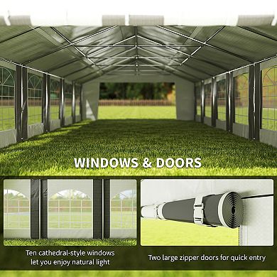 Outsunny 20ft x 33' Heavy-duty Large Wedding Tent with Sidewalls