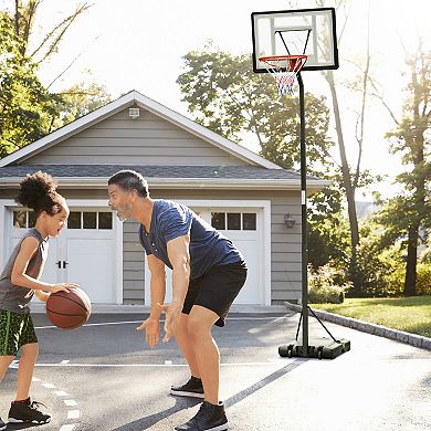 Soozier Portable Basketball Hoop with Backboard, Wheels, 8-10 ft
