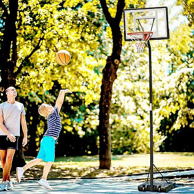 Soozier Portable Basketball Hoop with Backboard, Wheels, 8-10 ft