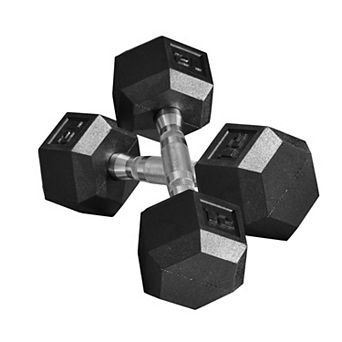 Soozier Hex Rubber Dumbbell Set with Ergonomic Handles